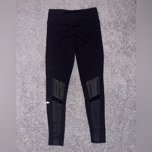 Alo Yoga Women's Moto High Waist Leggings Size XSmall Black/Glossy Black - Picture 6 of 6